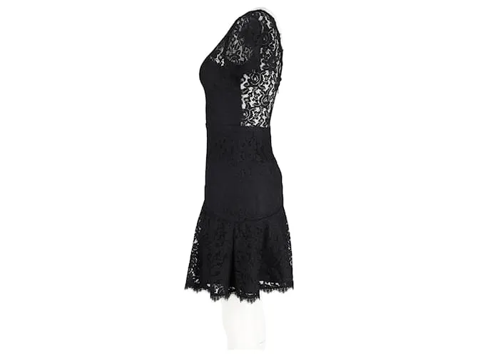 Diane von Furstenberg Minivestido de encaje Fifi en rayón negro 