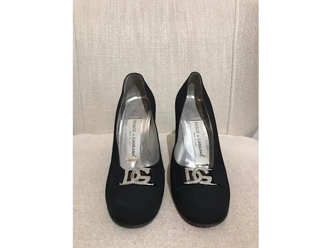 DOLCE & GABBANA Tacones T.UE 35 paño Azul 