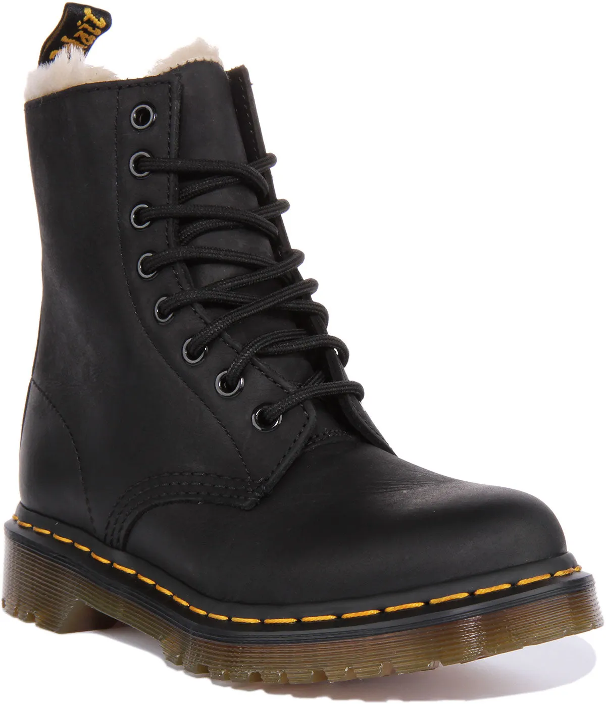 Dr. Martens 1460 Serena Botas de Cuero para Mujer en Verde Oliva.