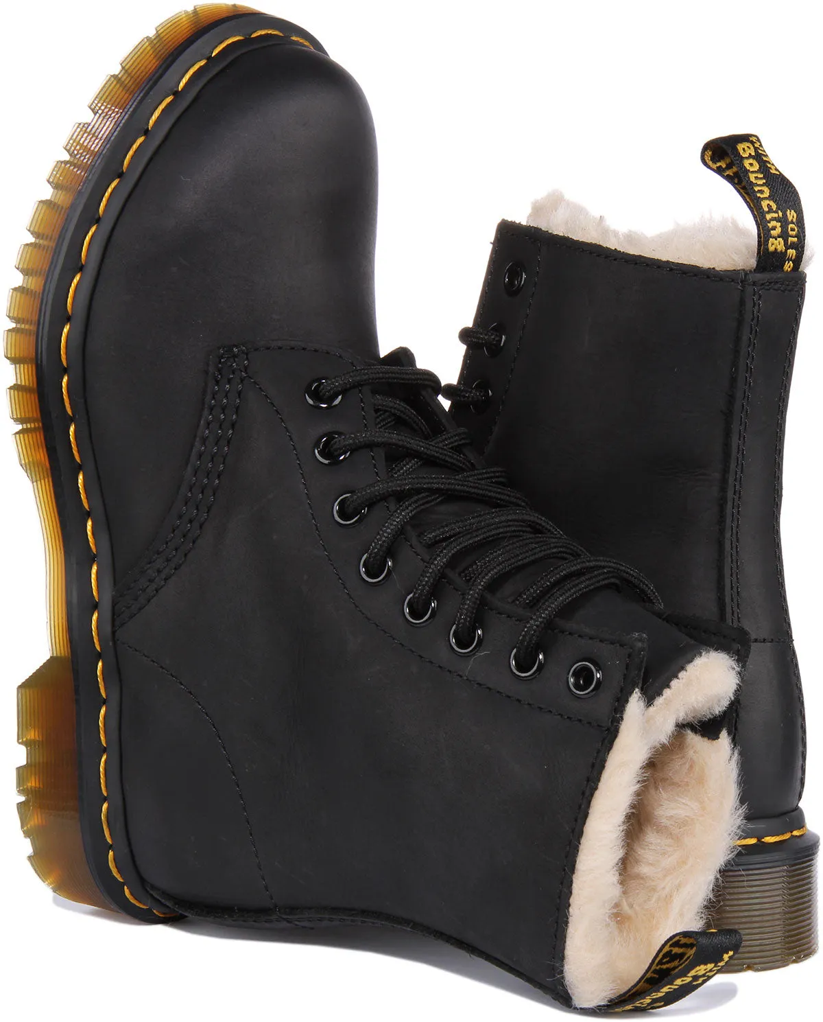 Dr. Martens 1460 Serena Botas de Cuero para Mujer en Verde Oliva.