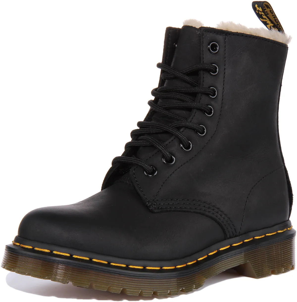 Dr. Martens 1460 Serena Botas de Cuero para Mujer en Verde Oliva.