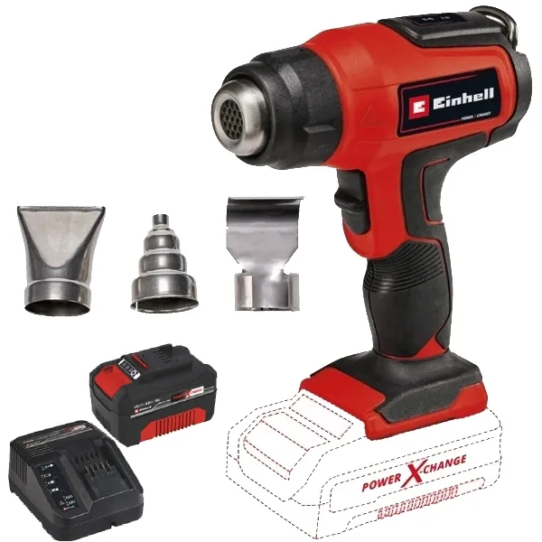 EINHELL  PXC STARTER KIT  JUEGO1 BATERíA SI INCARCATOR, LIION, 18 V, 4 AH, CARGA RáPIDA + EINHELL  TEHA 18 LI PXC  SOPLADO