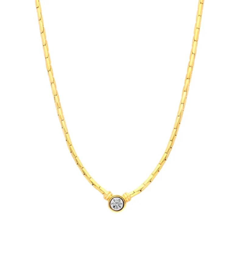Gargantilla oro amarillo 18 ktes con diamante 096_COBRA024