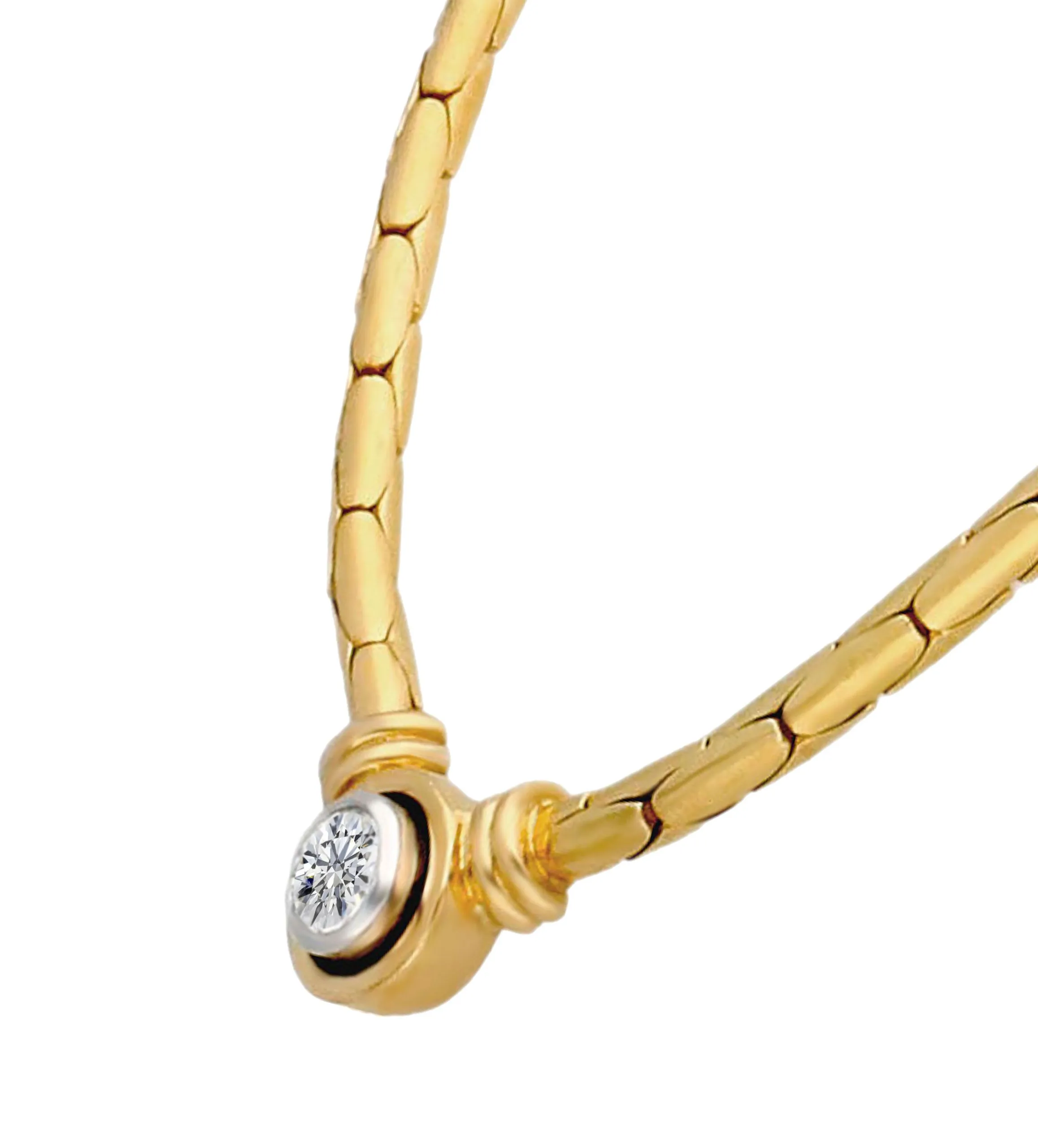 Gargantilla oro amarillo 18 ktes con diamante 096_COBRA024