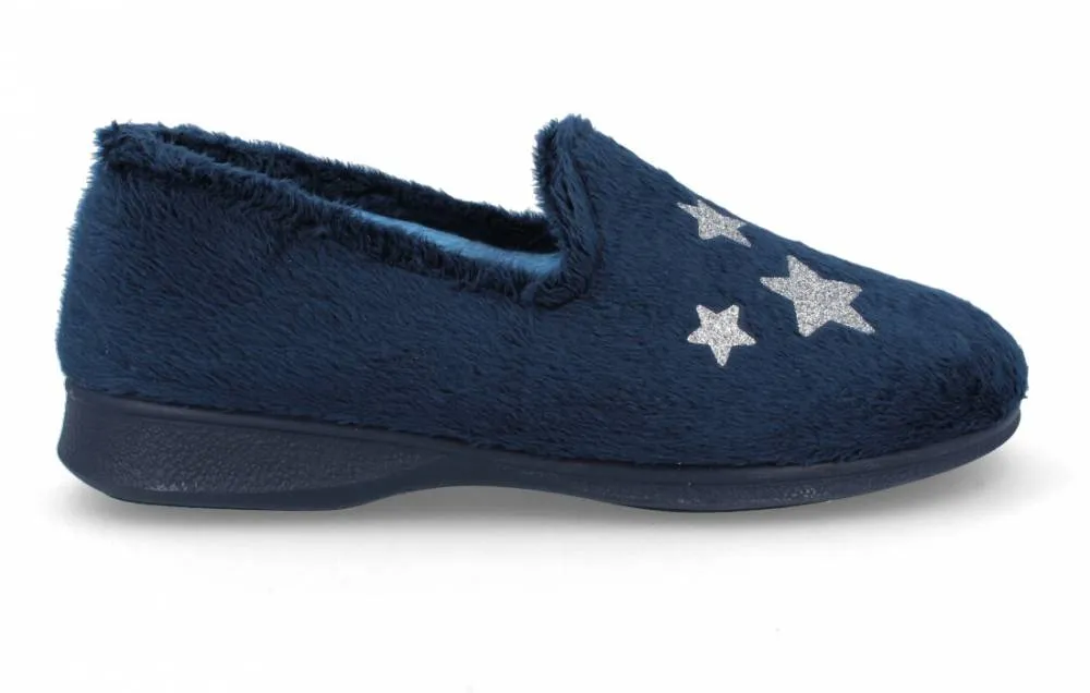 GARZóN  ZAPATILLA CASA MUJER CERRADA ESTRELLAS MARINO