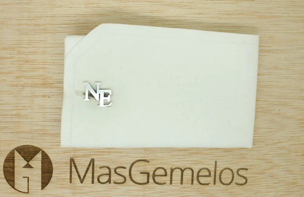 Gemelos de camisa dos Iniciales a medida 3D Plata 925