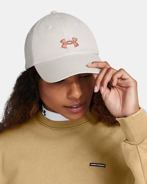 GORRA CON VISERA UNDER ARMOUR BLITZING ADJUSTABLE  WHITE CLAY/CANYON PINK  WOMEN´S