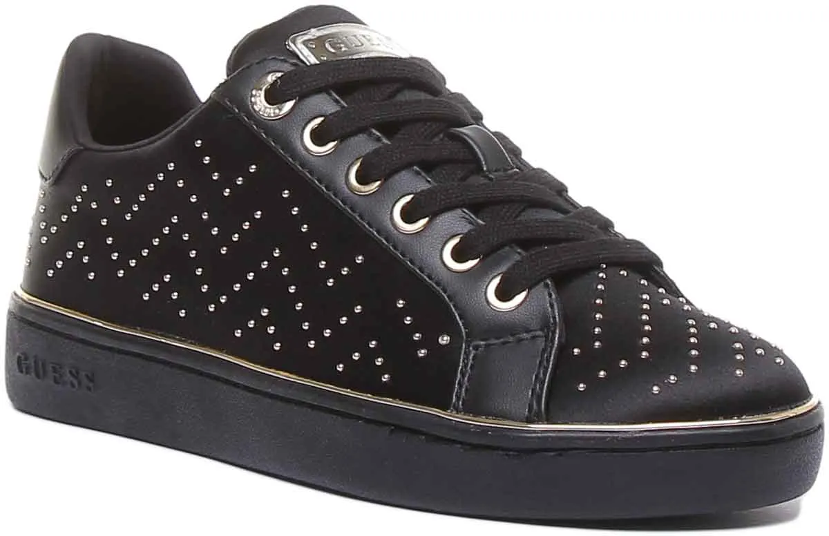 Guess Bikram 2 Active Zapatillas de deporte sintéticas con cordones para mujer en negro dorado