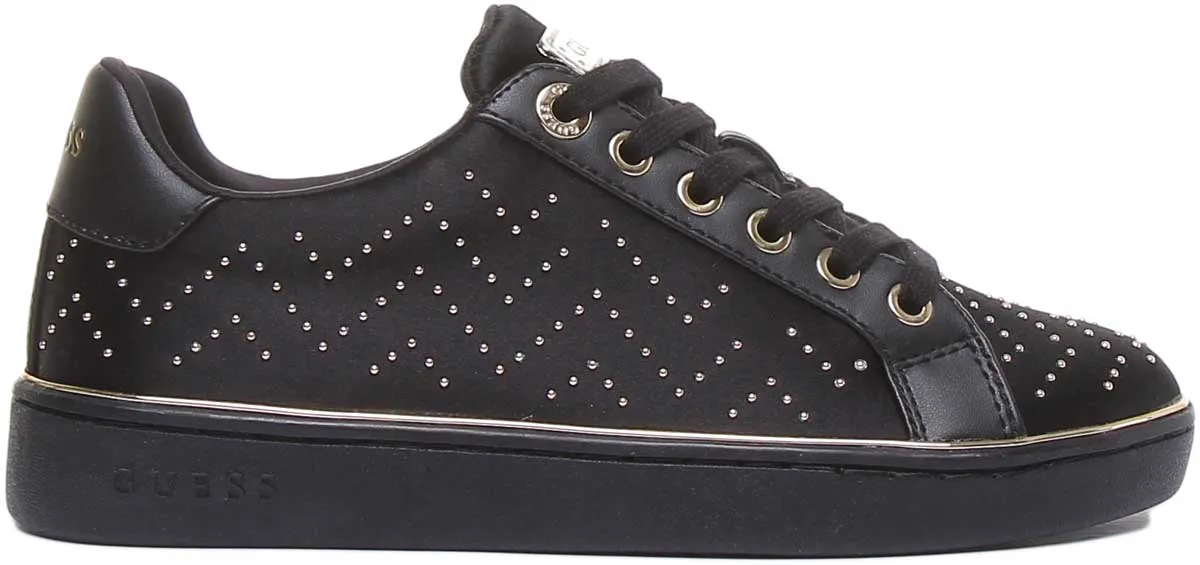 Guess Bikram 2 Active Zapatillas de deporte sintéticas con cordones para mujer en negro dorado