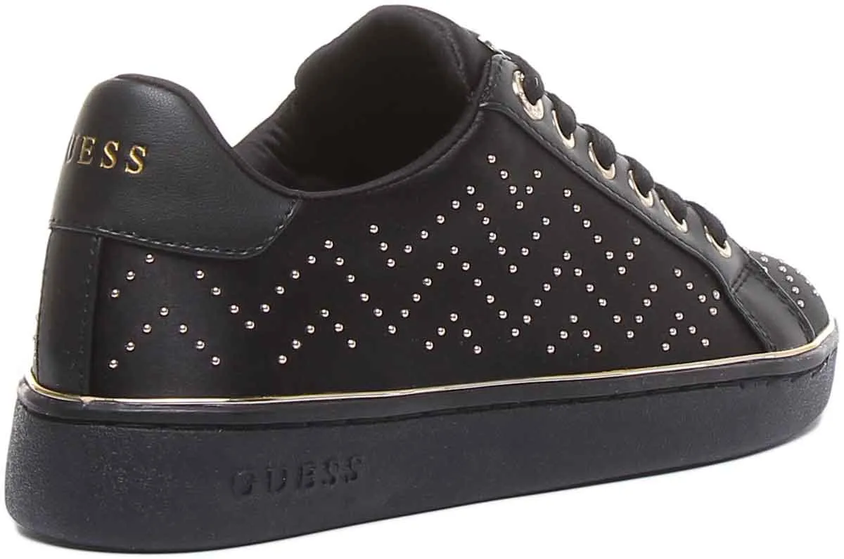Guess Bikram 2 Active Zapatillas de deporte sintéticas con cordones para mujer en negro dorado