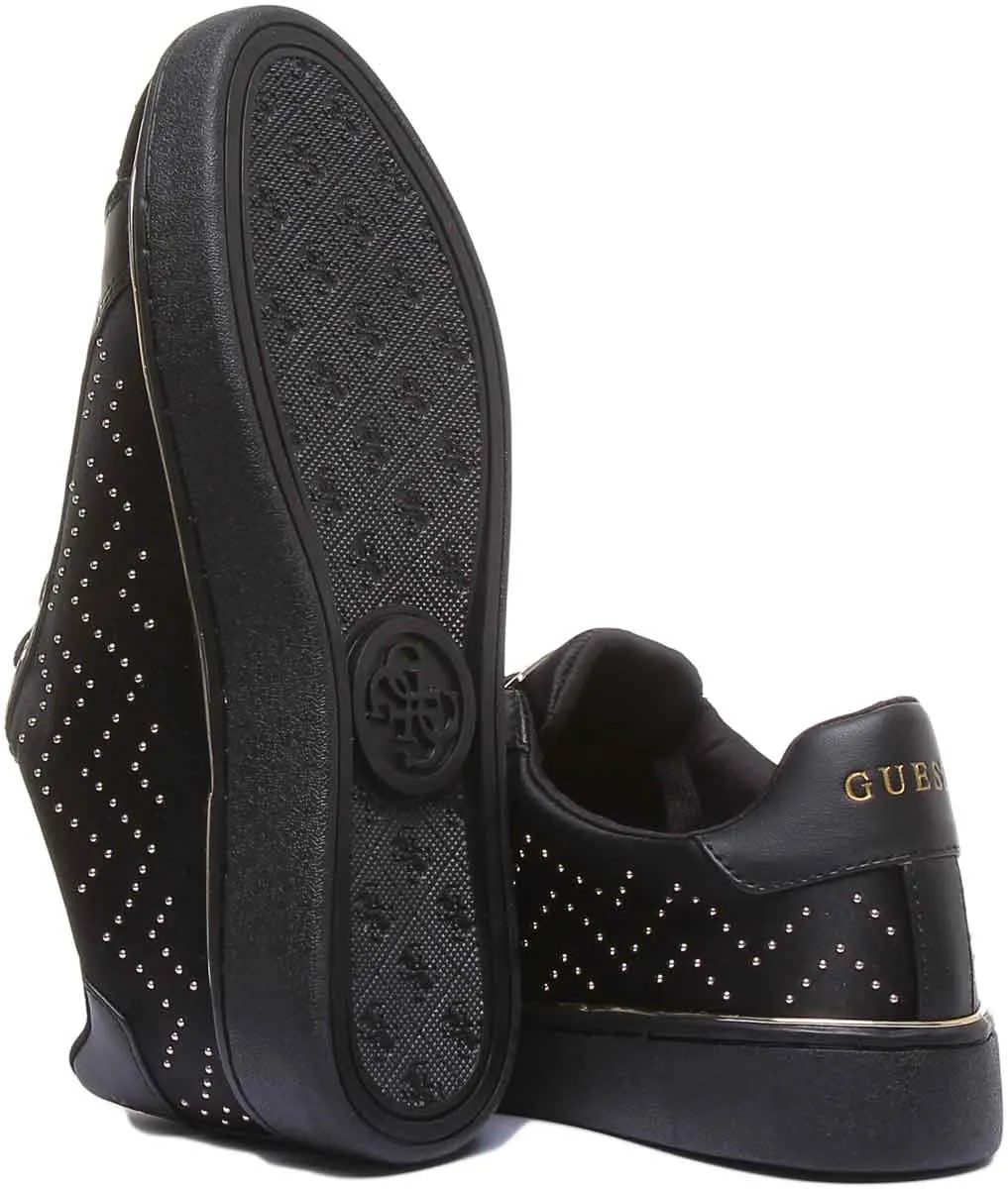 Guess Bikram 2 Active Zapatillas de deporte sintéticas con cordones para mujer en negro dorado