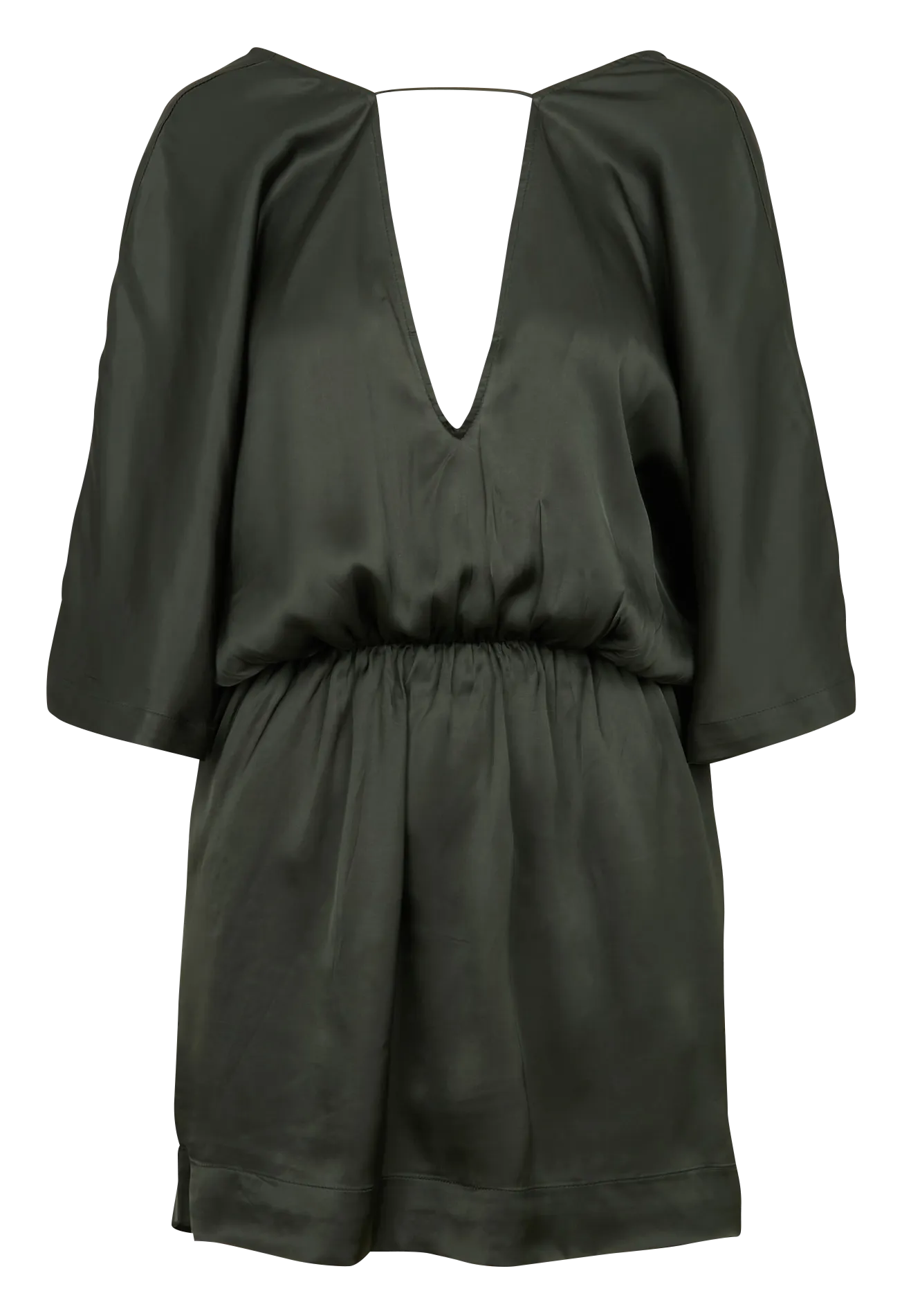GUILA  VESTIDO CORTO SATINADO CON ESPALDA DESCUBIERTA EN VERDE