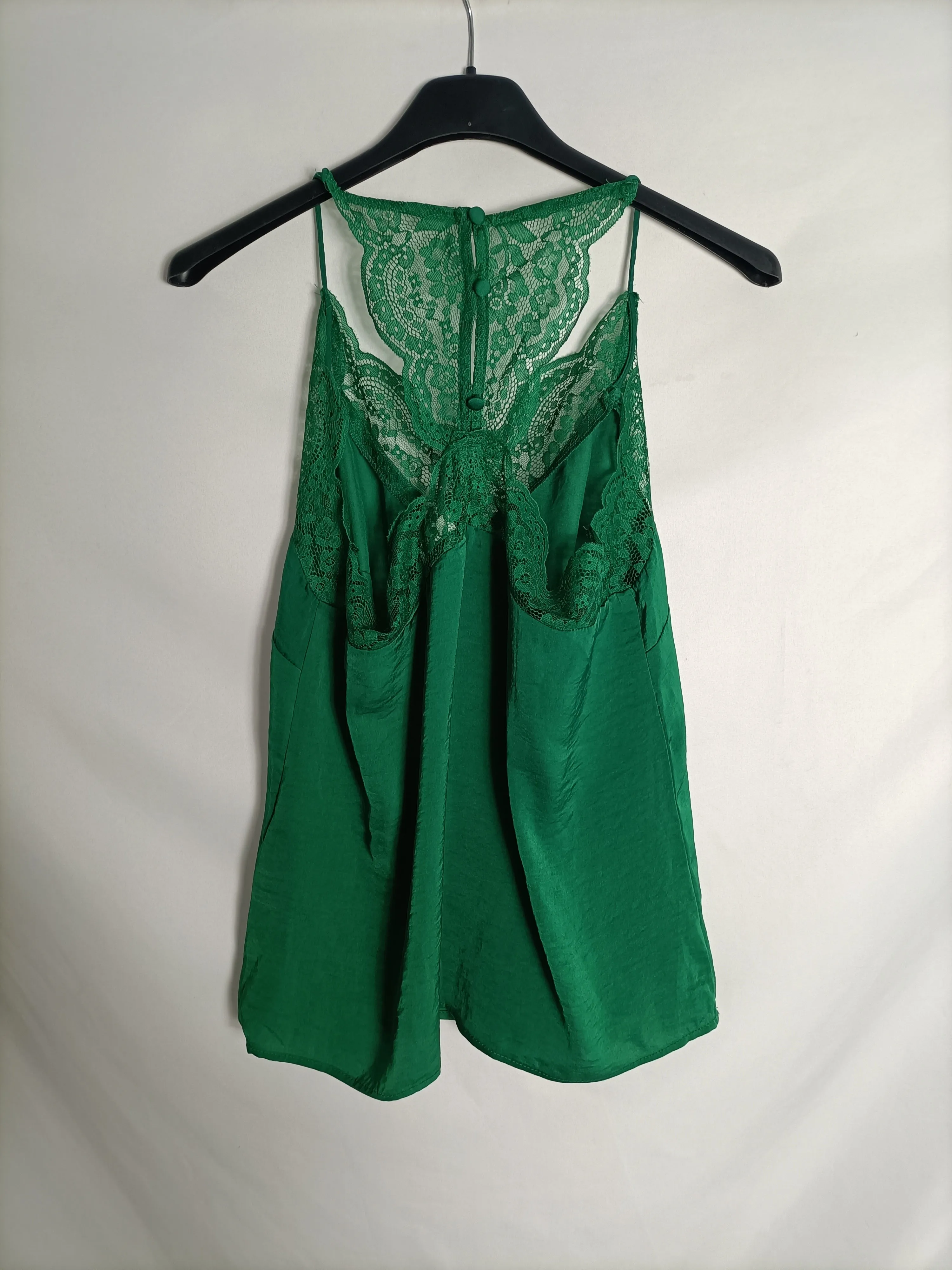 H&M. Top lencero verde T.xs