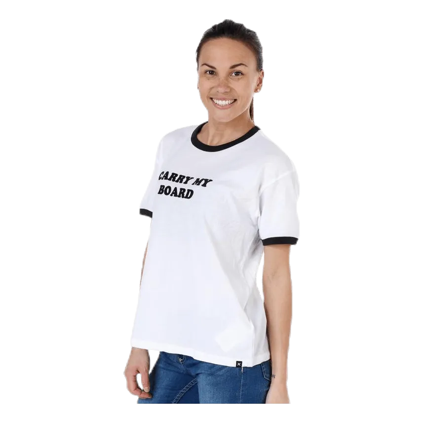 Hurley Carry My Board Ringer Tee White/Black
