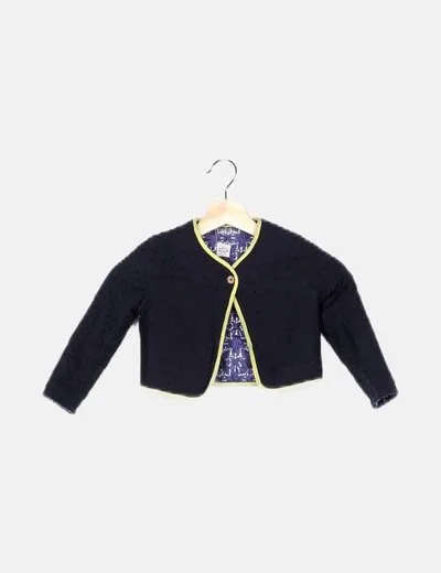 IKKS Chaqueta azul marino texturizada