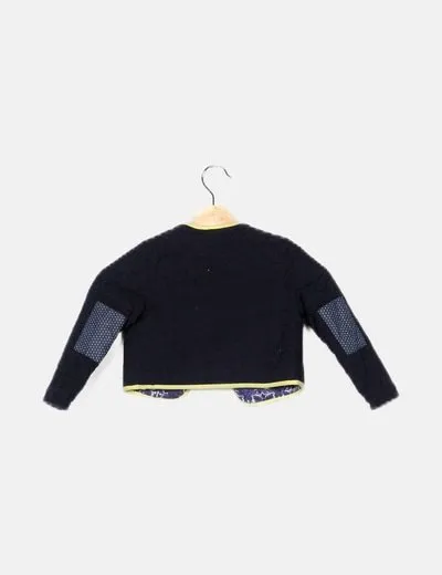 IKKS Chaqueta azul marino texturizada