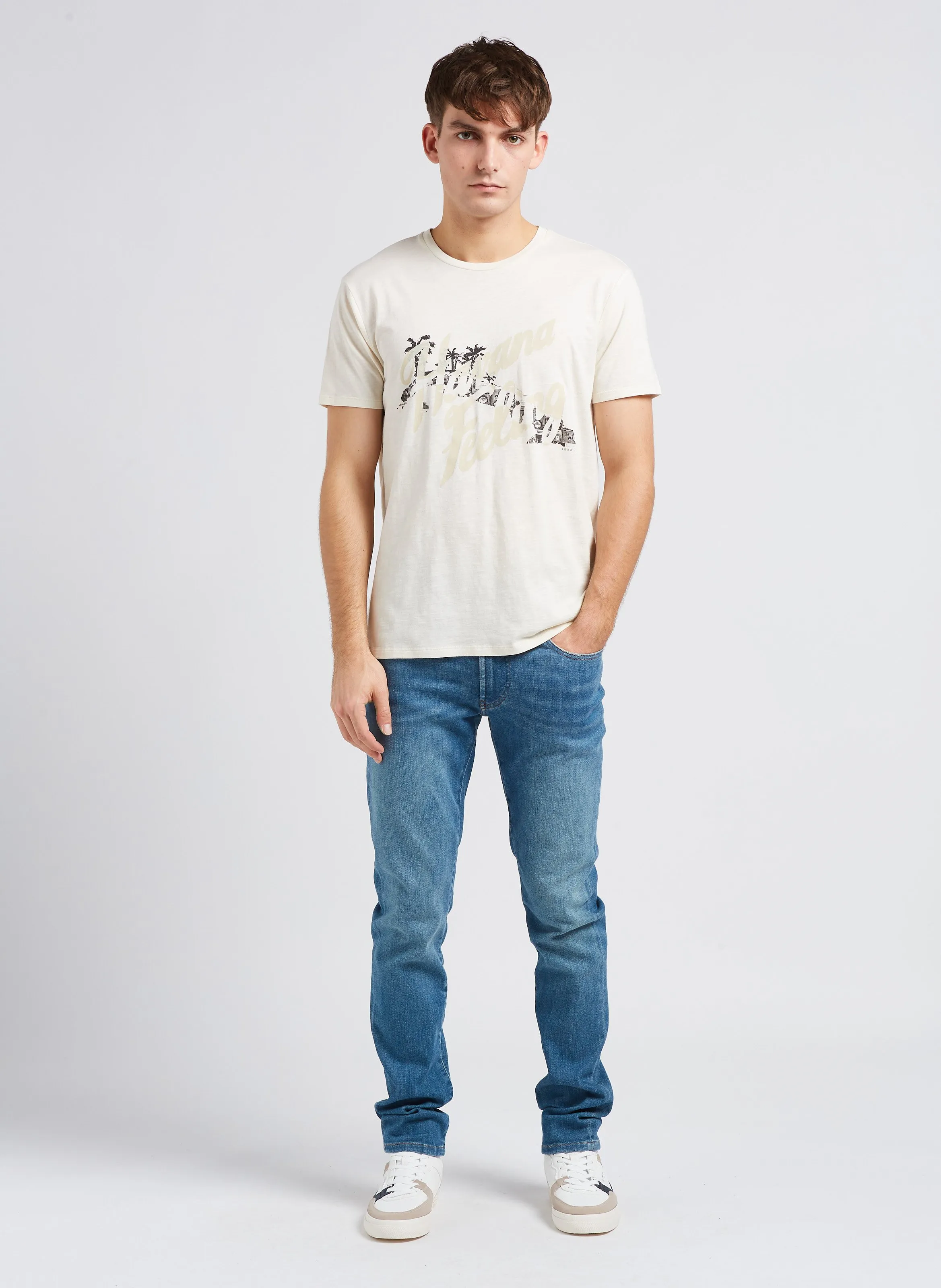 IKKS Vaquero slim de mezcla de algodón en azul
