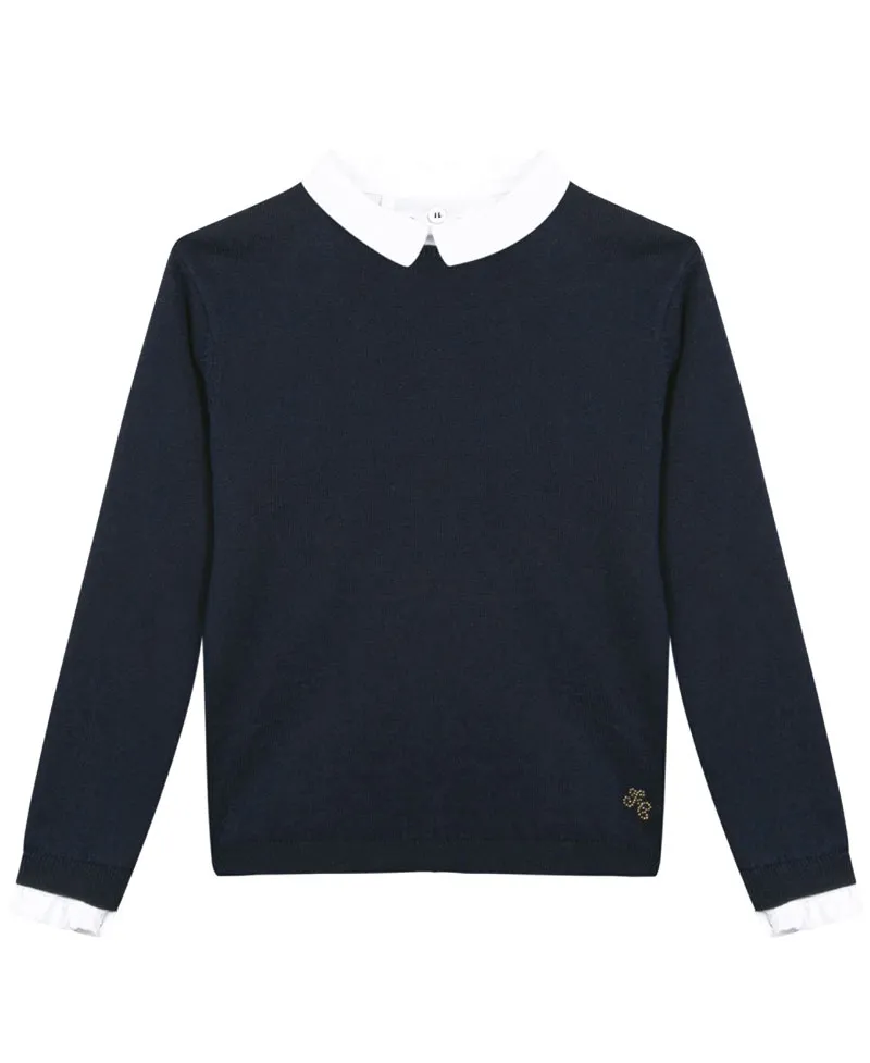 Jersey Niña TARTINE ET CHOCOLAT Marino Cuello Camisa