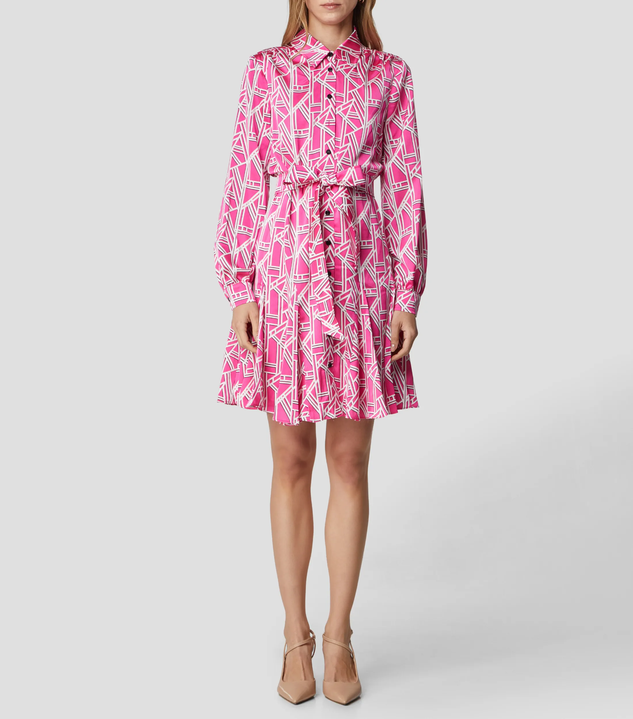 Karl Lagerfeld Vestido Midi manga larga estampado Mujer