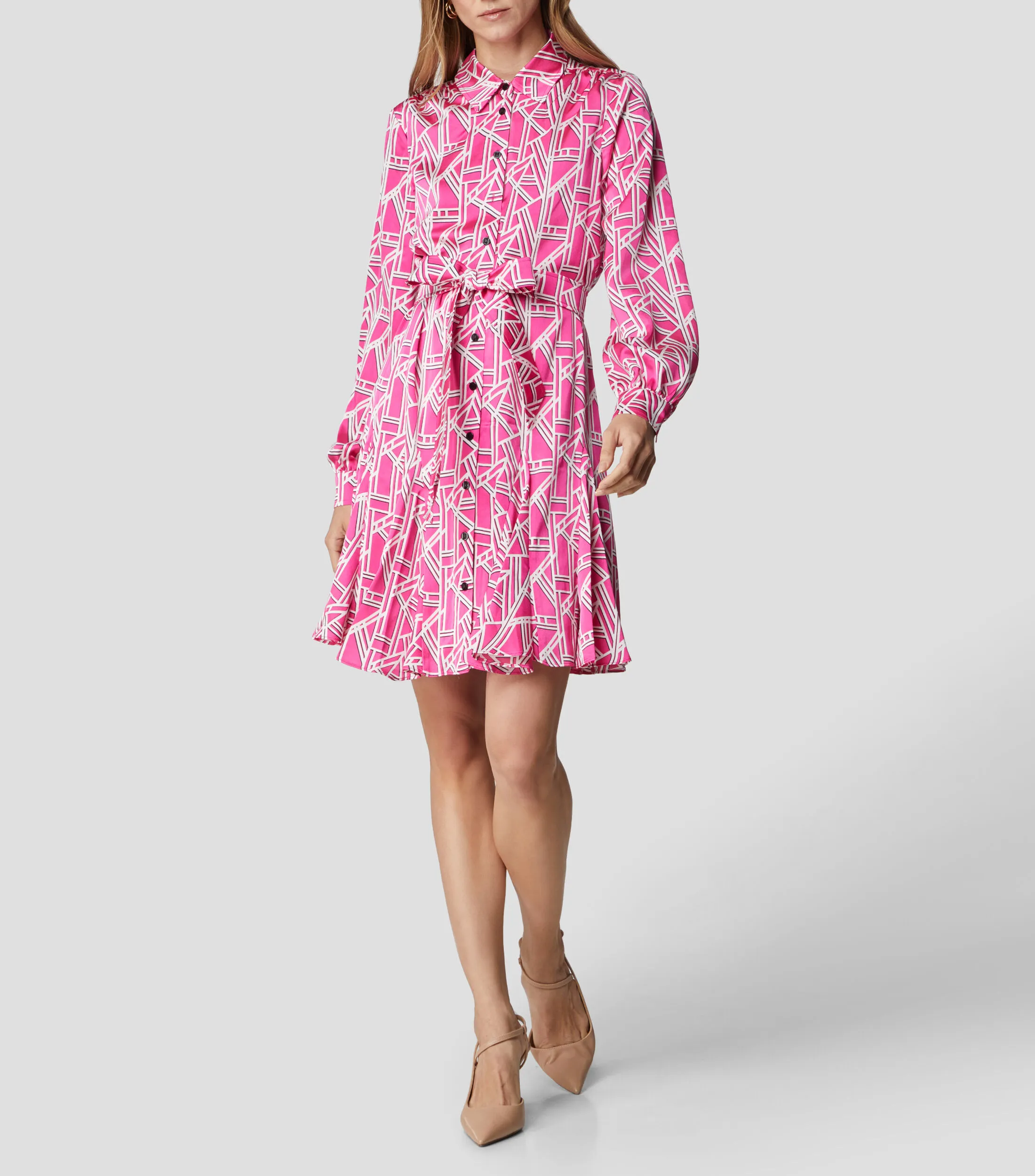 Karl Lagerfeld Vestido Midi manga larga estampado Mujer