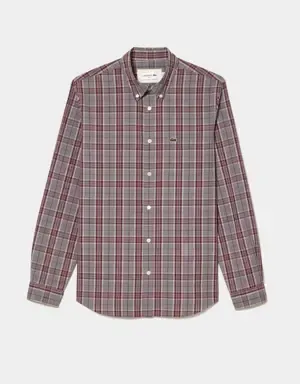 Lacoste Camisa elástica con estampado de cuadros