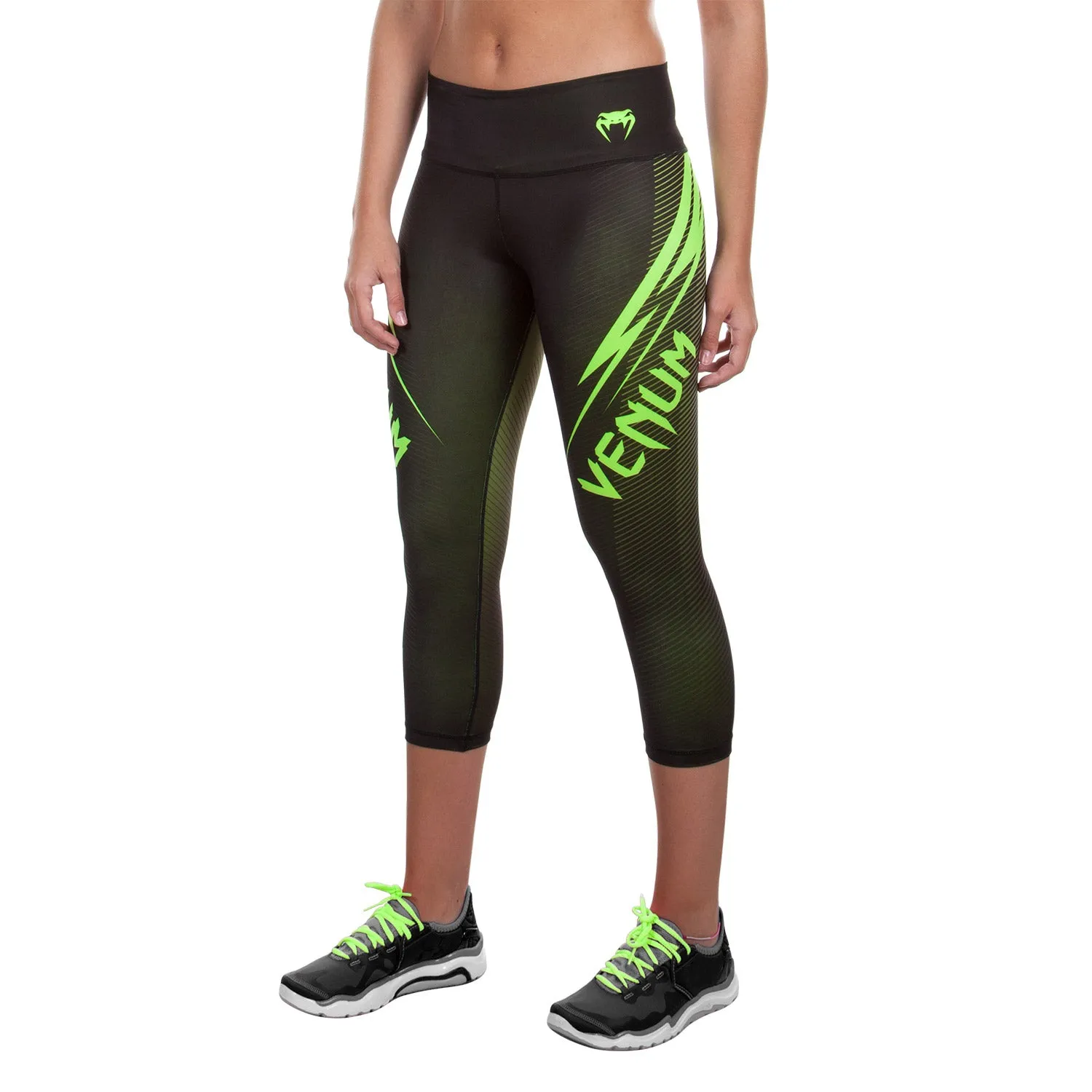 LEGGINS CORTOS VENUM RAZOR  NEGRO/AMARILLO