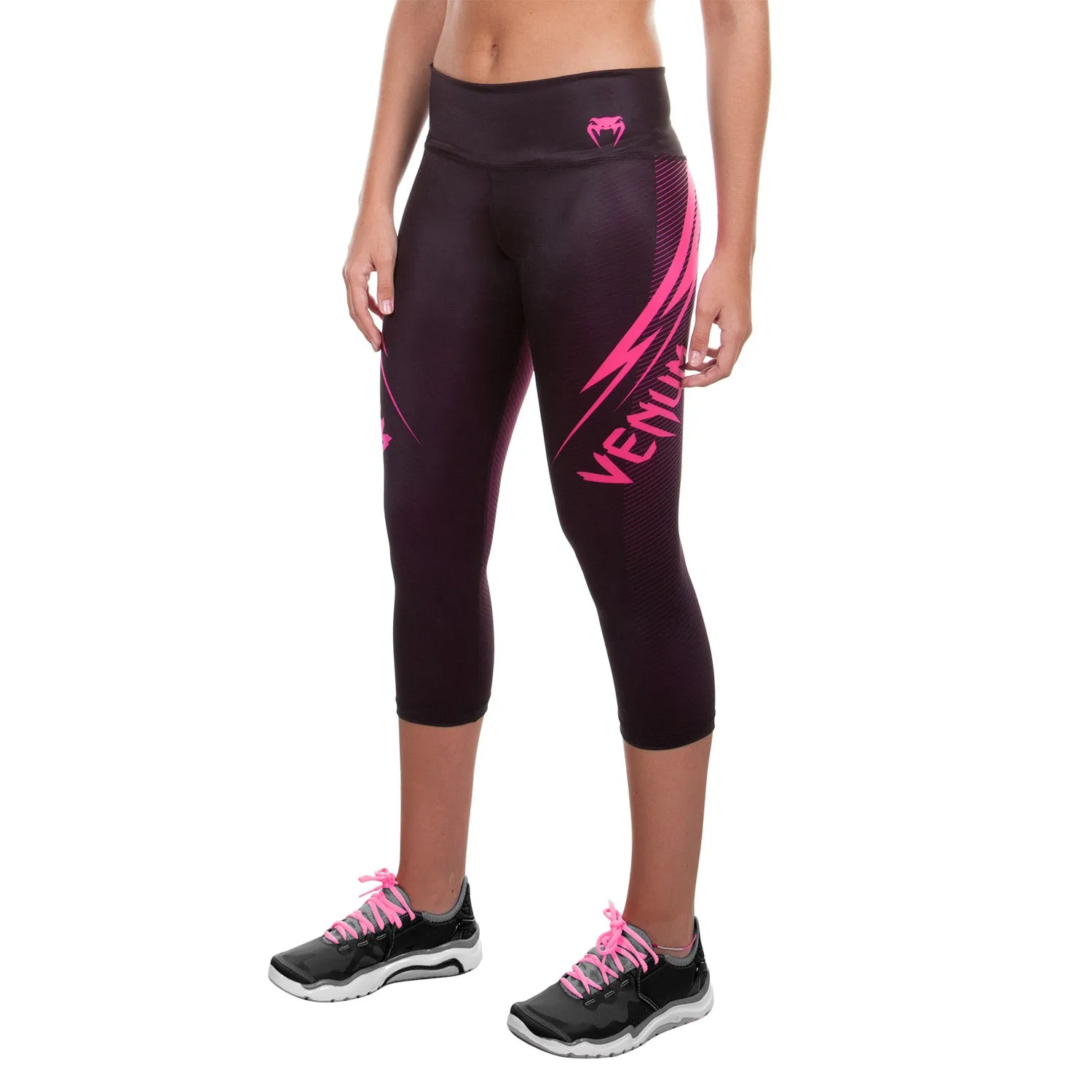 LEGGINS CORTOS VENUM RAZOR  NEGRO/ROSA