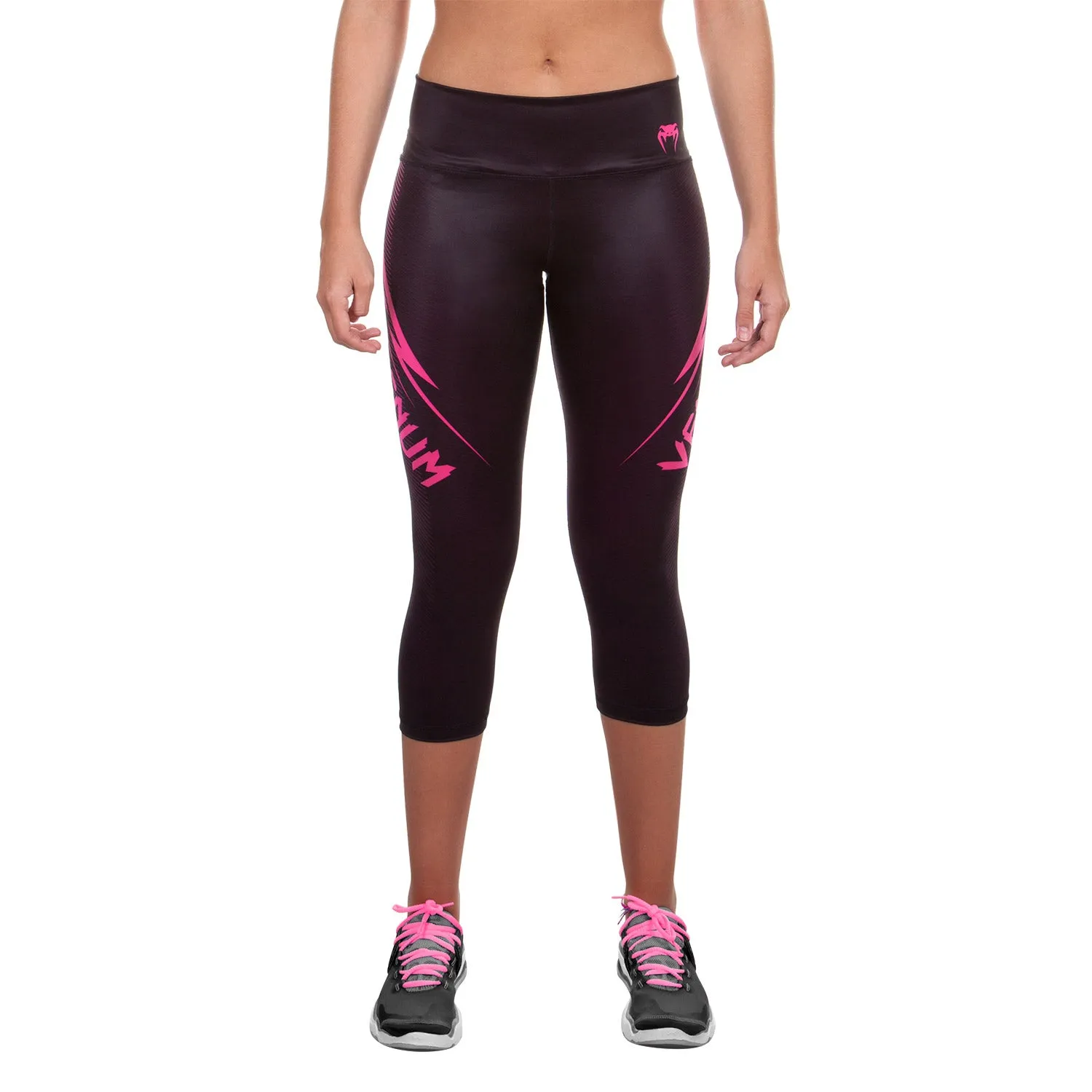 LEGGINS CORTOS VENUM RAZOR  NEGRO/ROSA