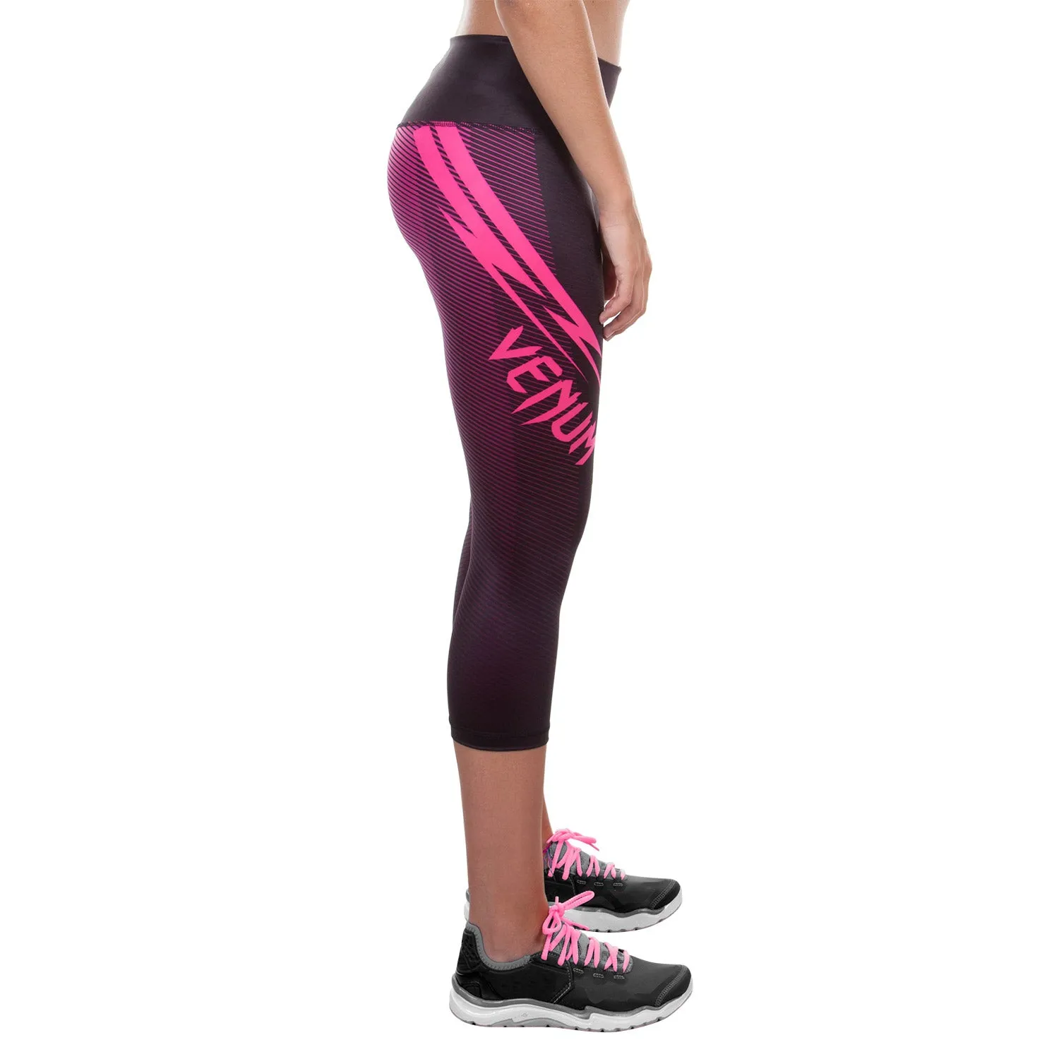 LEGGINS CORTOS VENUM RAZOR  NEGRO/ROSA