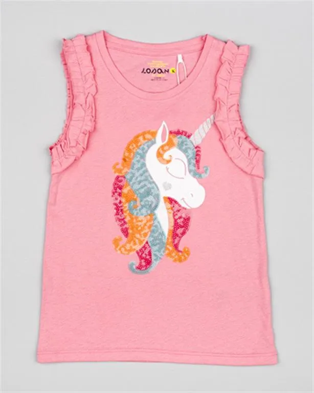 LOSAN CAMISETA NIñA LOSAN UNICORNIO SIN MANGAS LKGAP030324011 ROSA