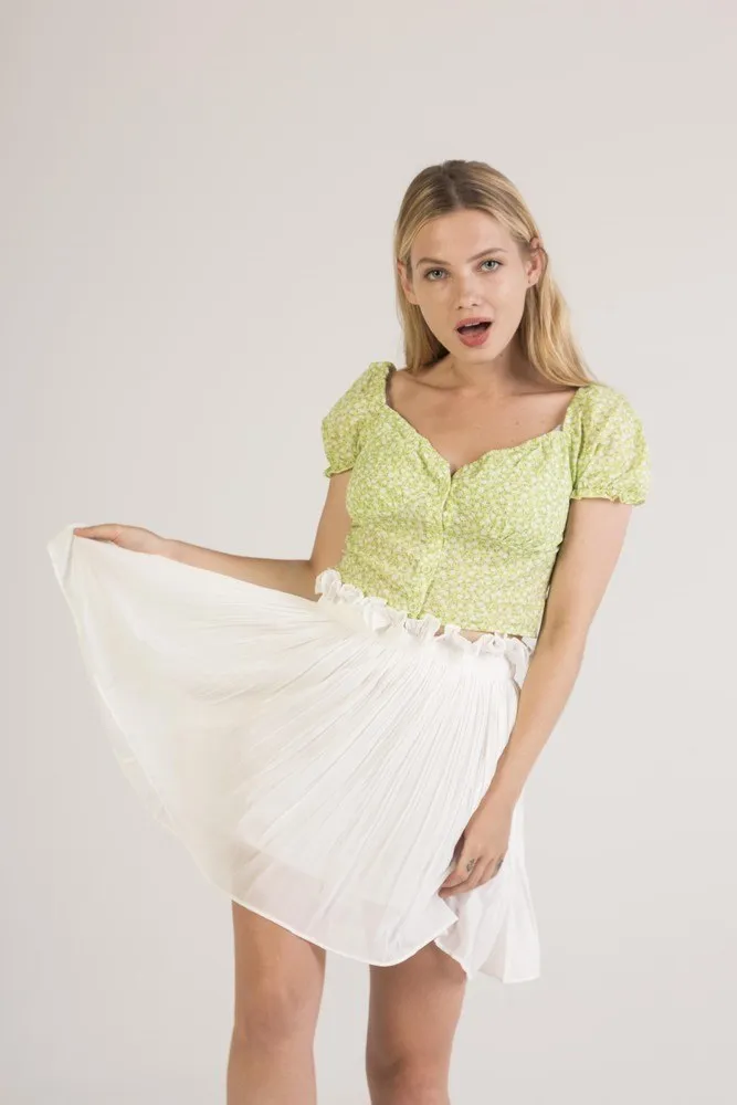 LUC&CE 1SK11C  FALDA PLISADA  WHITE