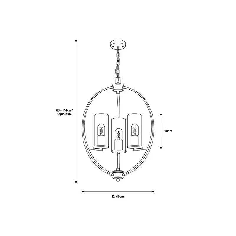LáMPARA COLGANTE TECHO VINTAGE 3 LUCES ARTLAMP H90491