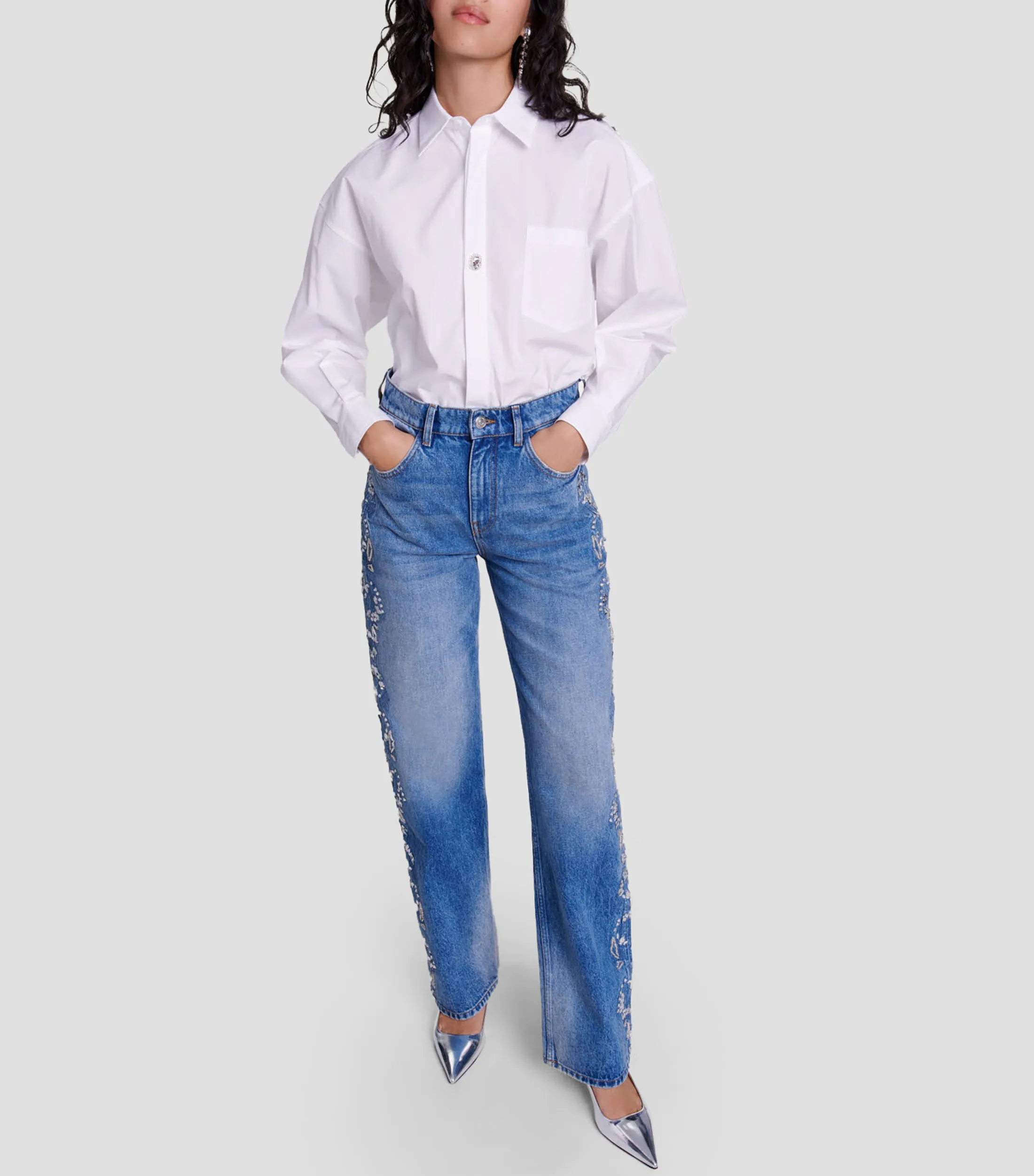 Maje Jeans Rectos Mujer