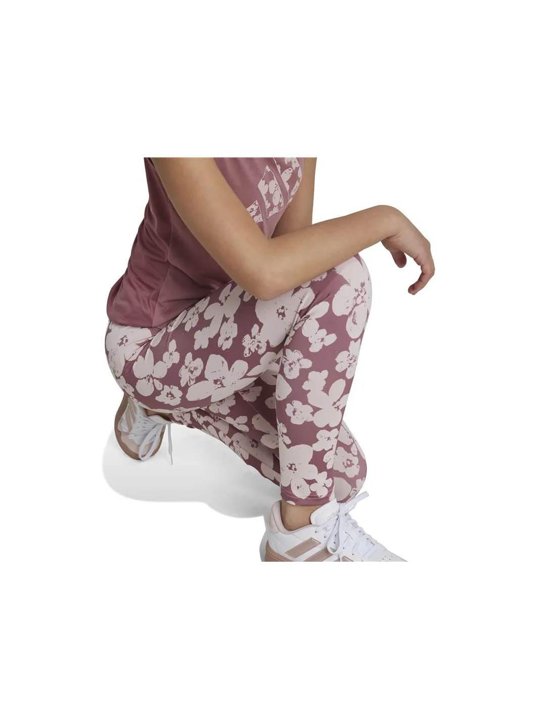 Mallas adidas Train Essentials Seasonal Printed High Waisted 7/8 Niña Rosa