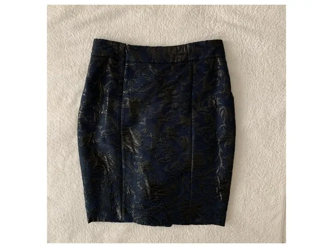Marni Falda de brocado de verano Azul oscuro 