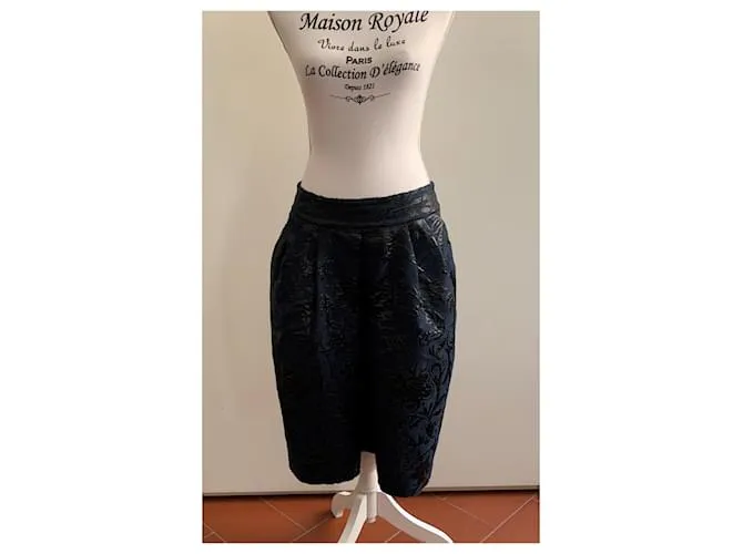 Marni Falda de brocado de verano Azul oscuro 
