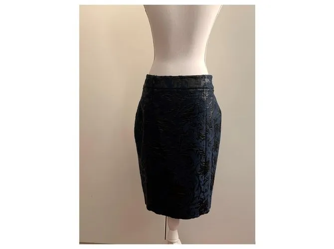 Marni Falda de brocado de verano Azul oscuro 
