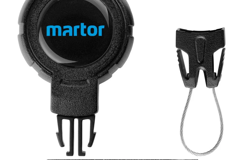 MARTOR TOOL RETRACTOR, con mosquetón grande y cordón extensible de Kevlar