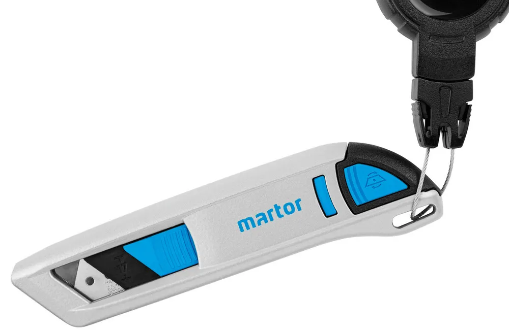 MARTOR TOOL RETRACTOR, con mosquetón grande y cordón extensible de Kevlar