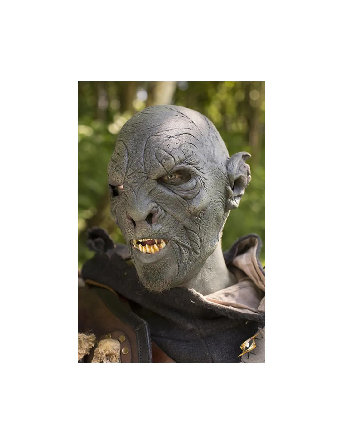 Máscara de fantasía Orco Bestial, acabado verde oscuro