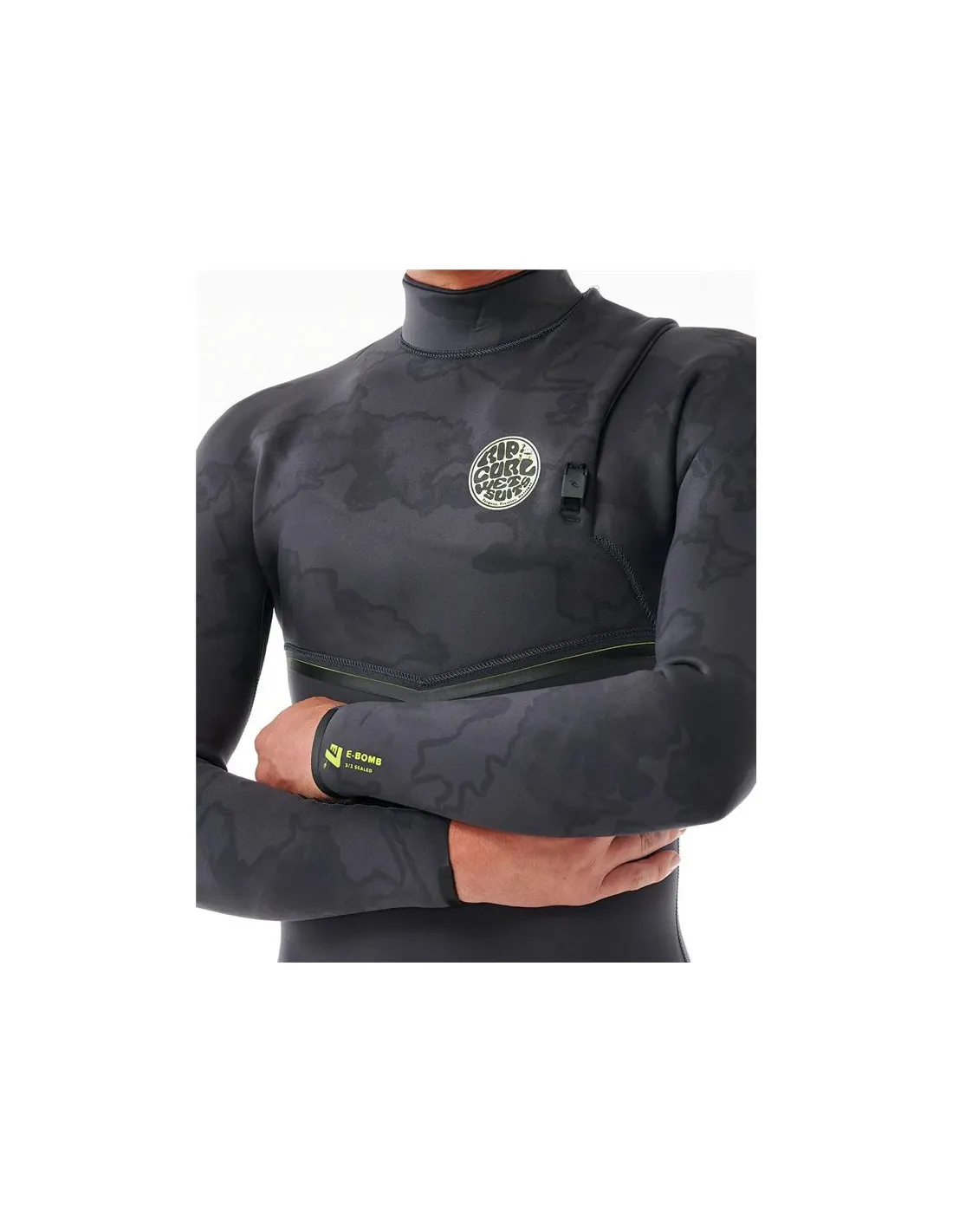 Neopreno de Surf Rip Curl E Bomb 3/2 Sin Cremallera Gris Oscuro