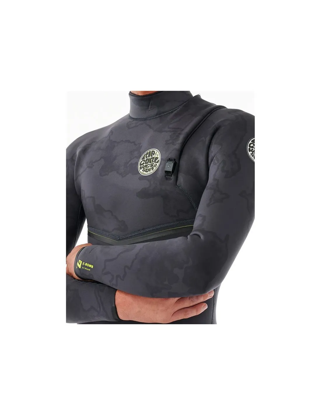 Neopreno de Surf Rip Curl E Bomb 3/2 Sin Cremallera Gris Oscuro