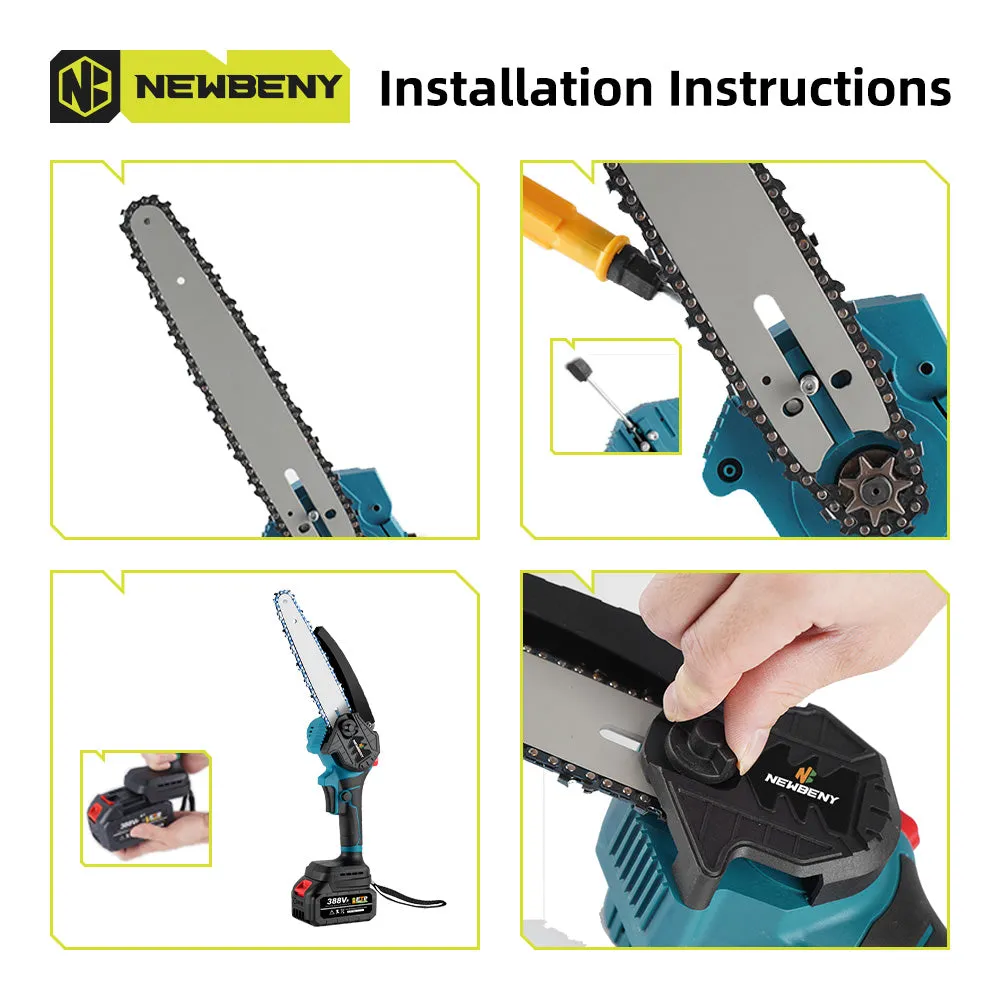 NewBeny 8 Inch Brushless Cordless Chainsaw For Makita 18V Battery