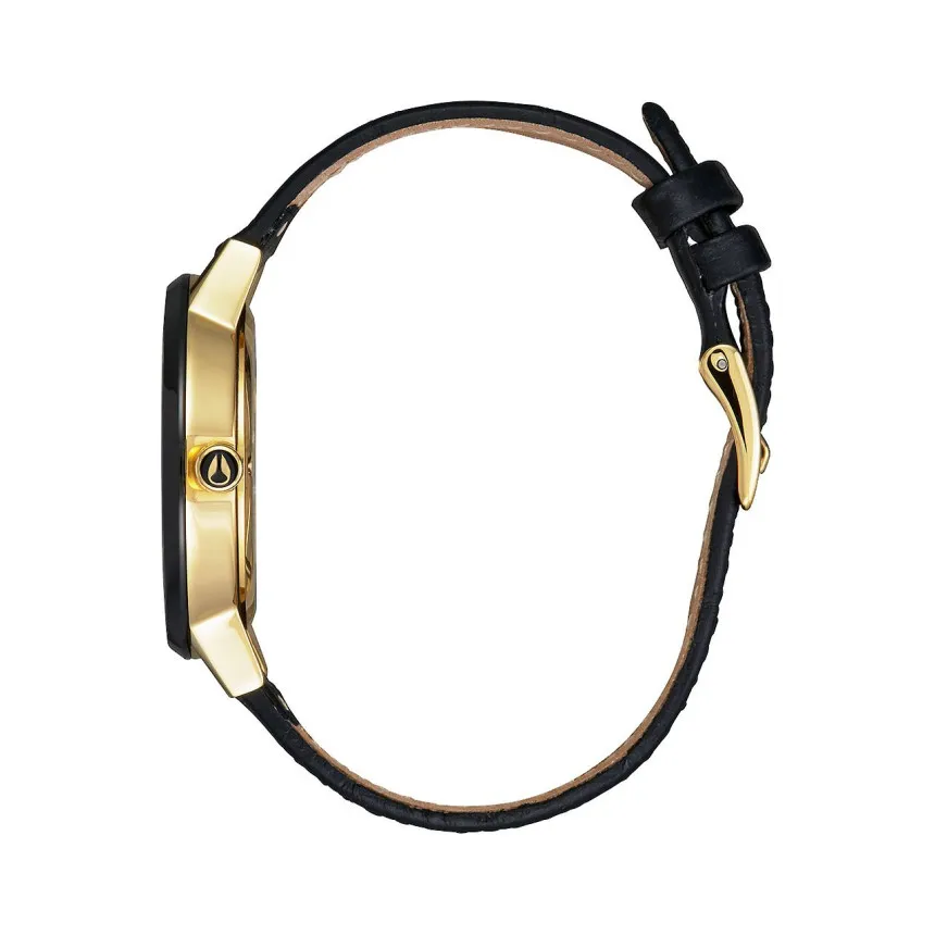 Nixon Reloj Kensington Leather Gold Black White