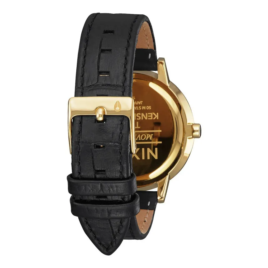 Nixon Reloj Kensington Leather Gold Black White
