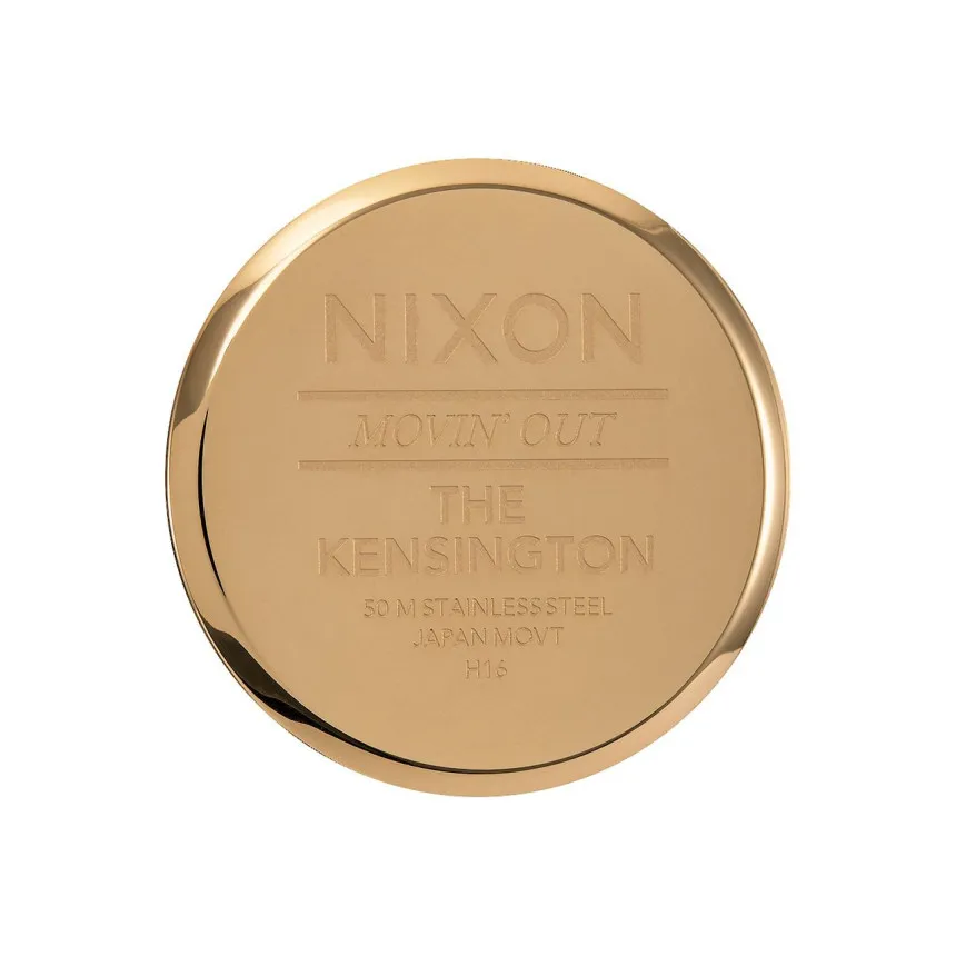 Nixon Reloj Kensington Leather Gold Black White