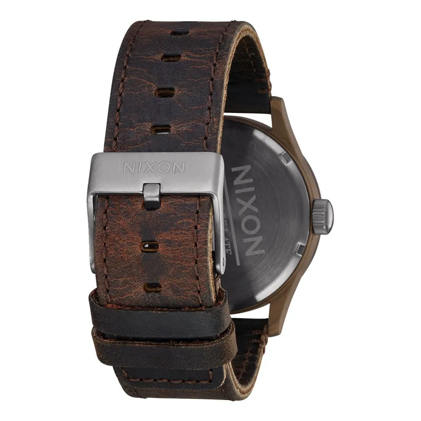 Nixon Reloj Sentry Leather Bronze Gunmetal