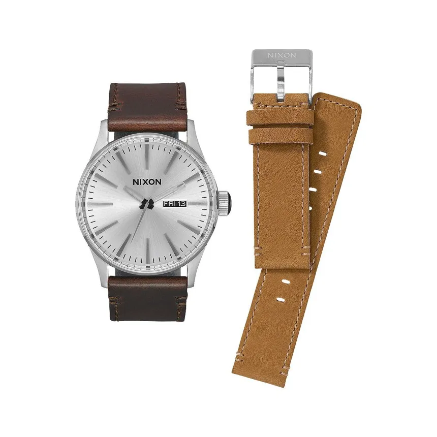 Nixon Reloj Sentry Pack White Brown Tan