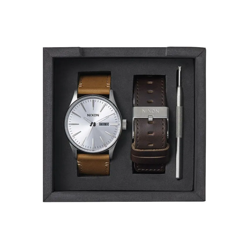 Nixon Reloj Sentry Pack White Brown Tan