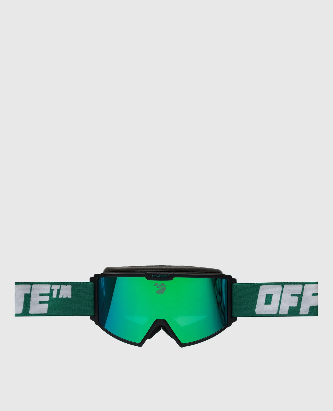 OFFWHITE GREEN SKI GOGGLES WITH LOGO